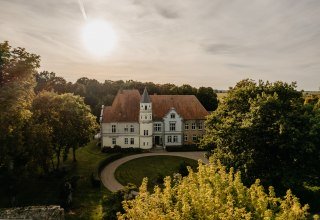 Aerial view of Sophienhof Palace Rondel in front of the house, © Dennis Reimann
