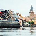 Stopover by bike in the port of Waren (Müritz), © TMV/Gänsicke