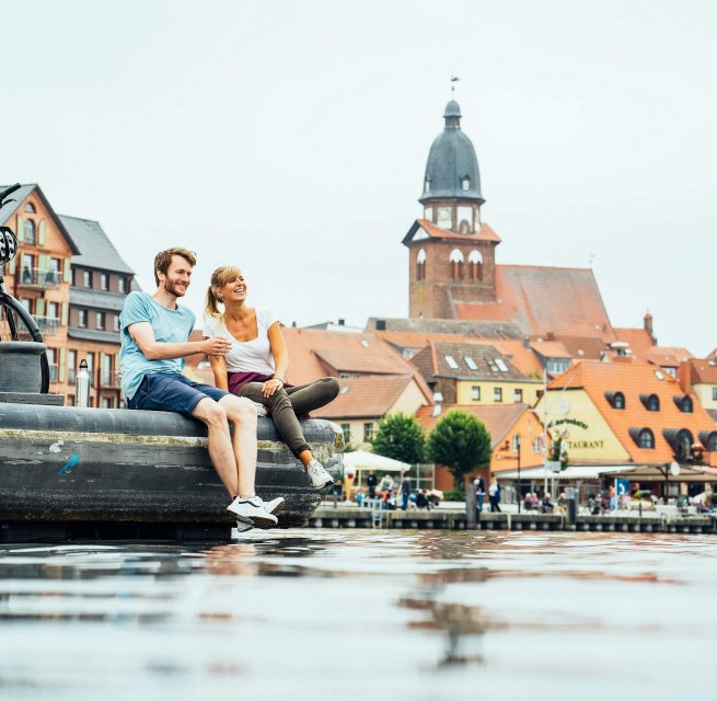 Postój na rowerze w porcie Waren (Müritz), © TMV/Gänsicke