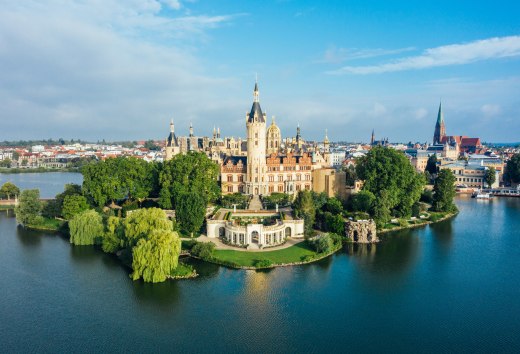 Schwerin Castle - its splendor still shines beyond the green expanses of its worth seeing parks, © TMV/Allrich