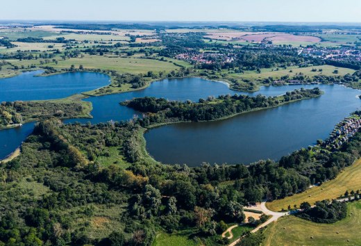Jeziora Pojezierza Meklemburskiego z lotu ptaka