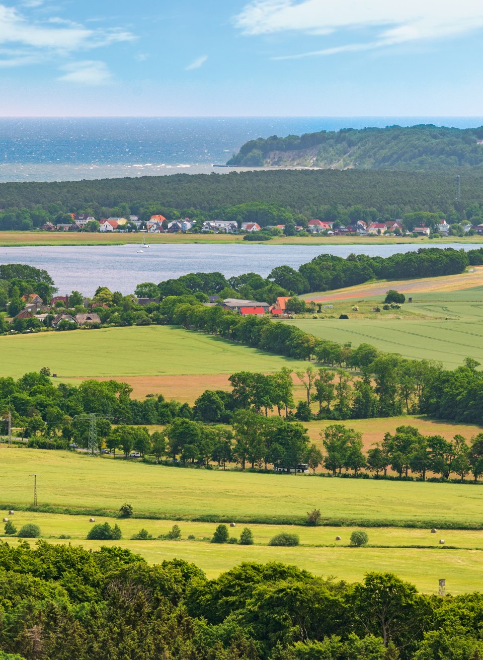The view of the island of Rügen from the tower of Granitz Castle