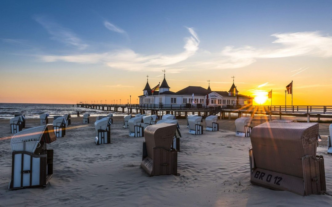 Sunrise on the pier at the seaside resort of Ahlbeck, © TMV/Bleyer